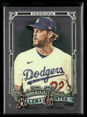 2025 Topps Allen & Ginter Clayton Kershaw #37 Chrome Los Angeles Dodgers