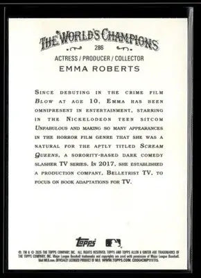 2025 Topps Allen & Ginter Emma Roberts #286 Actress/Producer/Collector