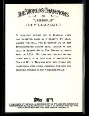 2025 Topps Allen & Ginter Joey Graziadei #259 TV Personality - Other