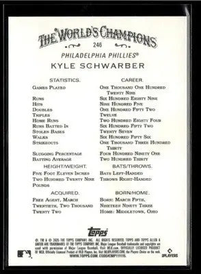 2025 Topps Allen & Ginter Kyle Schwarber #246 Philadelphia Phillies