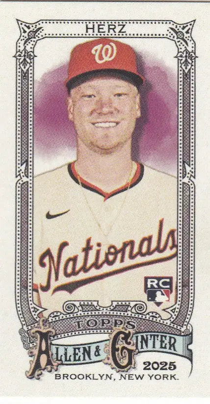 2025 Topps Allen & Ginter mini #237 DJ Hertz RC Washington Nationals - Baseball Card Single