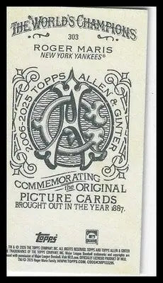 2025 Topps Allen & Ginter Mini A & G Back #303 Roger Maris