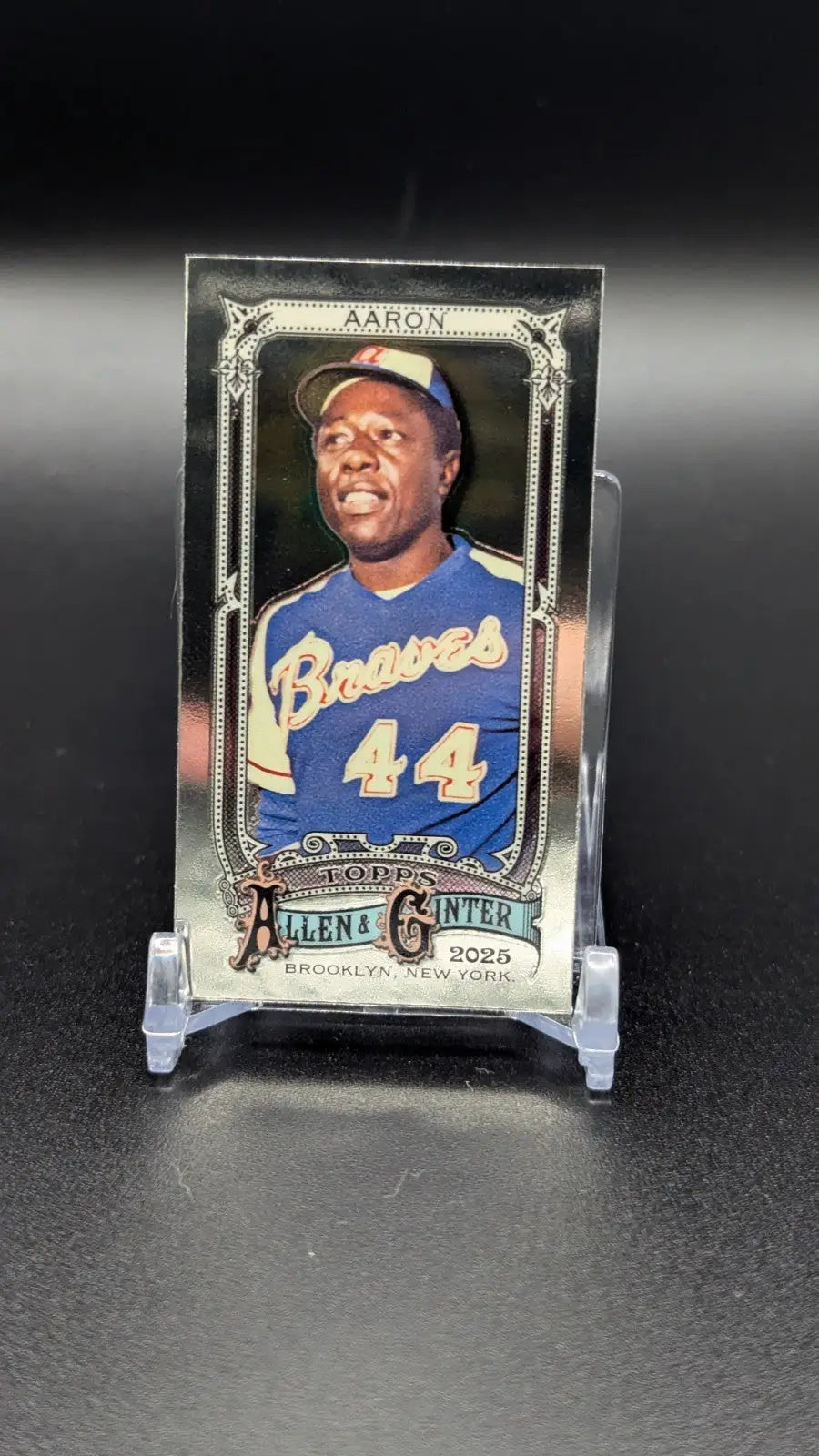 2025 Topps Allen & Ginter Mini Chrome Hank Aaron #13 Atlanta Braves HOF - Baseball Card Single