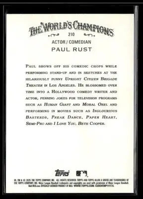 2025 Topps Allen & Ginter Paul Rust #210 Actor/Comedian