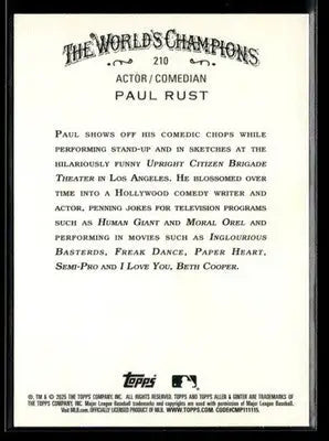 2025 Topps Allen & Ginter Paul Rust #210 Silver Portrait Actor/Comedian