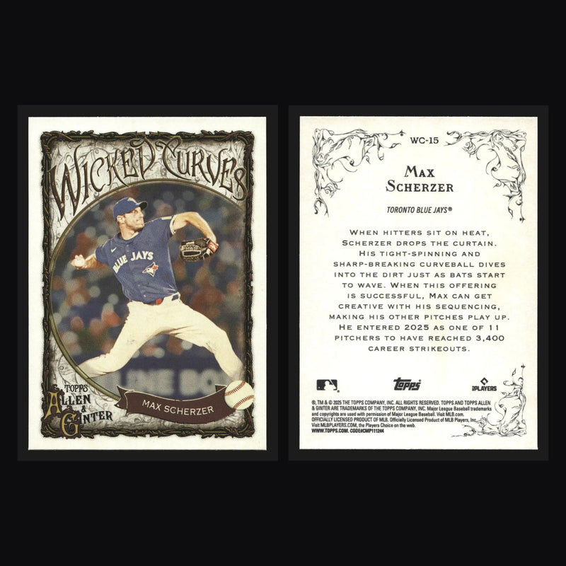 2025 Topps Allen & Ginter Wicked Curves #WC-15 Max Scherzer Blue Jays