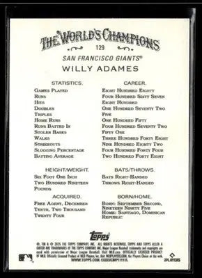 2025 Topps Allen & Ginter Willy Adames #129 San Francisco Giants