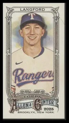 2025 Topps Allen & Ginter Wyatt Langford #106 Mini Allen & Ginter Back Rangers