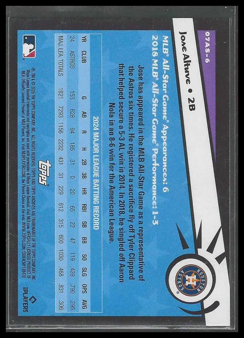 2025 Topps Archives #07AS-6 Jose Altuve 2007 Topps All-Stars Houston Astros - Baseball Card Single