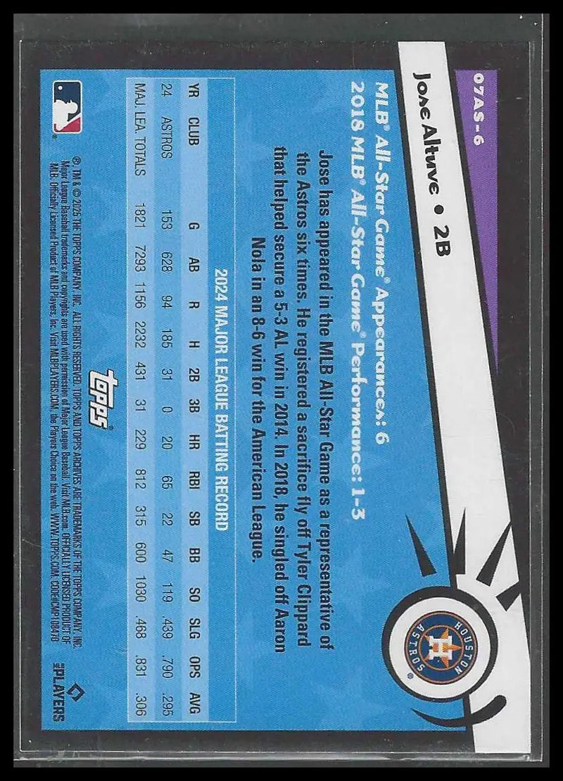 2025 Topps Archives #07AS-6 Jose Altuve 2007 Topps All-Stars Houston Astros - Baseball Card Single