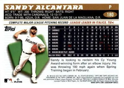 2025 Topps Archives #180 Sandy Alcantara - Baseball Card Single