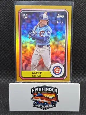 2025 Topps Archives-1987 Topps Boardwalk and Baseball Matt Shaw 87BB-25 Gold /50 - Baseball Card Single