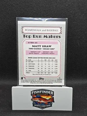 2025 Topps Archives-1987 Topps Boardwalk and Baseball Matt Shaw 87BB-25 Gold /50 - Baseball Card Single