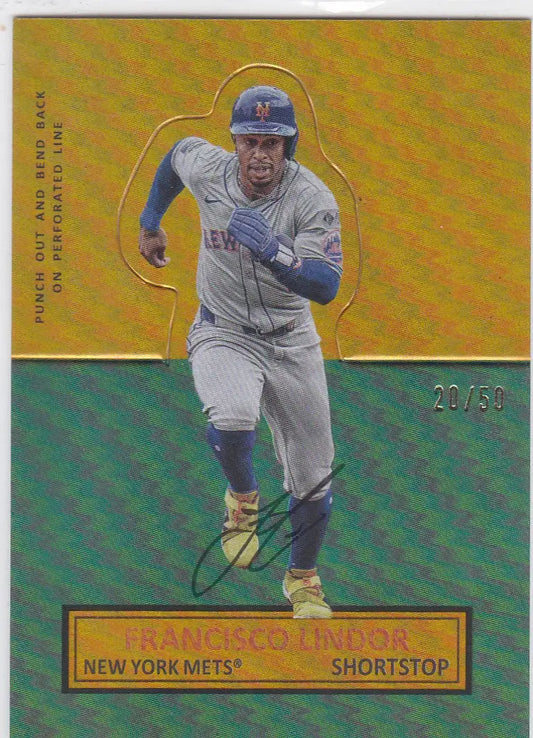 2025 Topps Archives #64SU-17 1964 Gold Stand up Francisco Lindor 20/50 Mets - Baseball Card Single