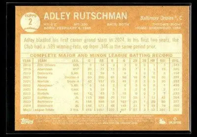 2025 Topps Archives Adley Rutschman #2 Baltimore Orioles