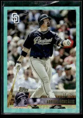 2025 Topps Archives Adrián González #151 Aqua Scope Foilboard SN #/75 Padres