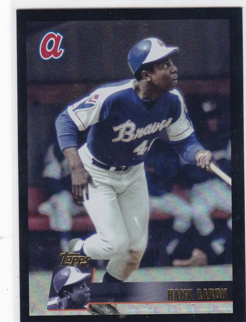 2025 Topps Archives Black Foil #116 Hank Aaron Atlanta Braves