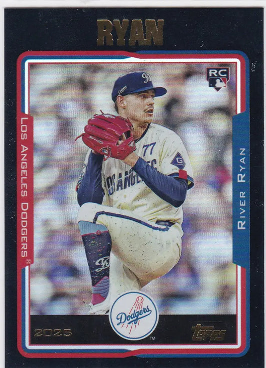 2025 Topps Archives Black Foil #210 River Ryan RC Los Angeles Dodgers - Baseball Card Single