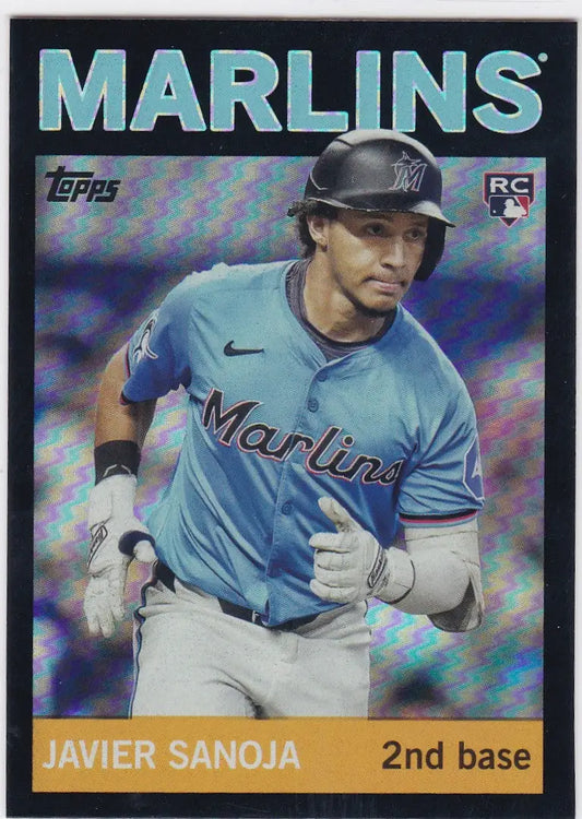 2025 Topps Archives Black Foil #8 Javier Sanoja RC Miami Marlins - Baseball Card Single