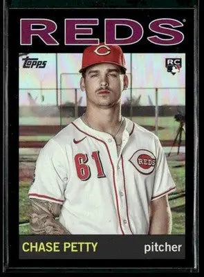 2025 Topps Archives Chase Petty #18 Black Foilboard RC Cincinnati Reds