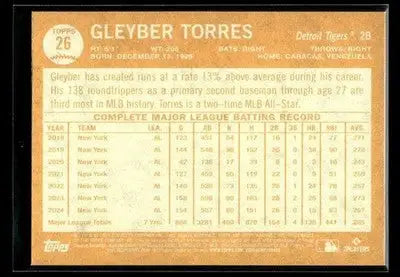 2025 Topps Archives Gleyber Torres #26 Detroit Tigers