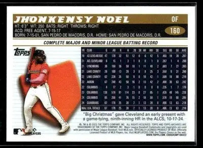 2025 Topps Archives Jhonkensy Noel #160 RC Cleveland Guardians
