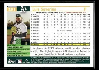 2025 Topps Archives Luis Severino #261 Athletics