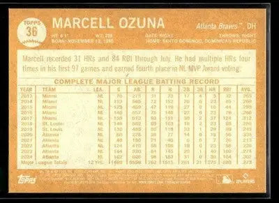 2025 Topps Archives Marcell Ozuna #36 Atlanta Braves