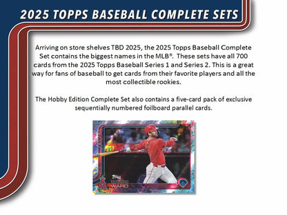 Promotional image of 2025 Topps Baseball Complete Set and Hobby Factory Pack