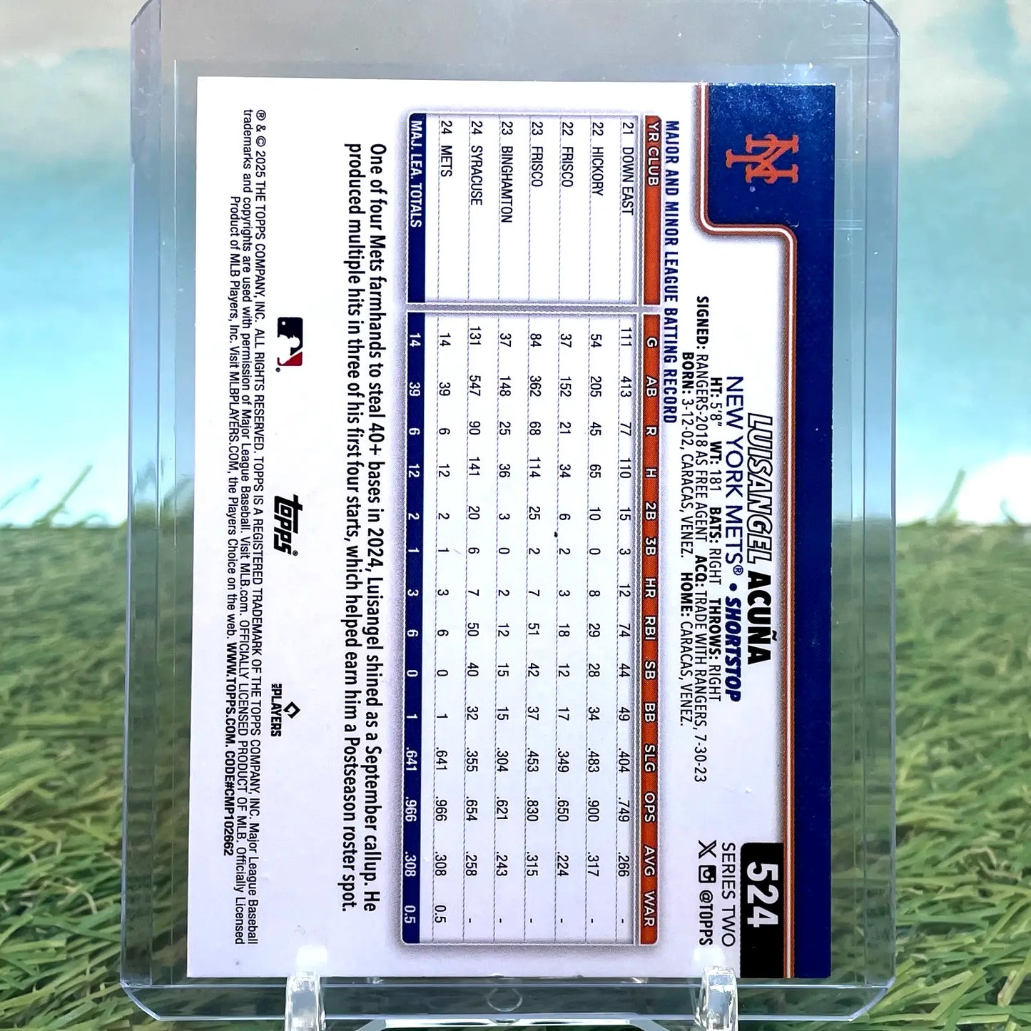 2025 Topps Baseball Series 2 Diamante Foil Luisangel Acuna New York Mets (RC) - Baseball Card Single