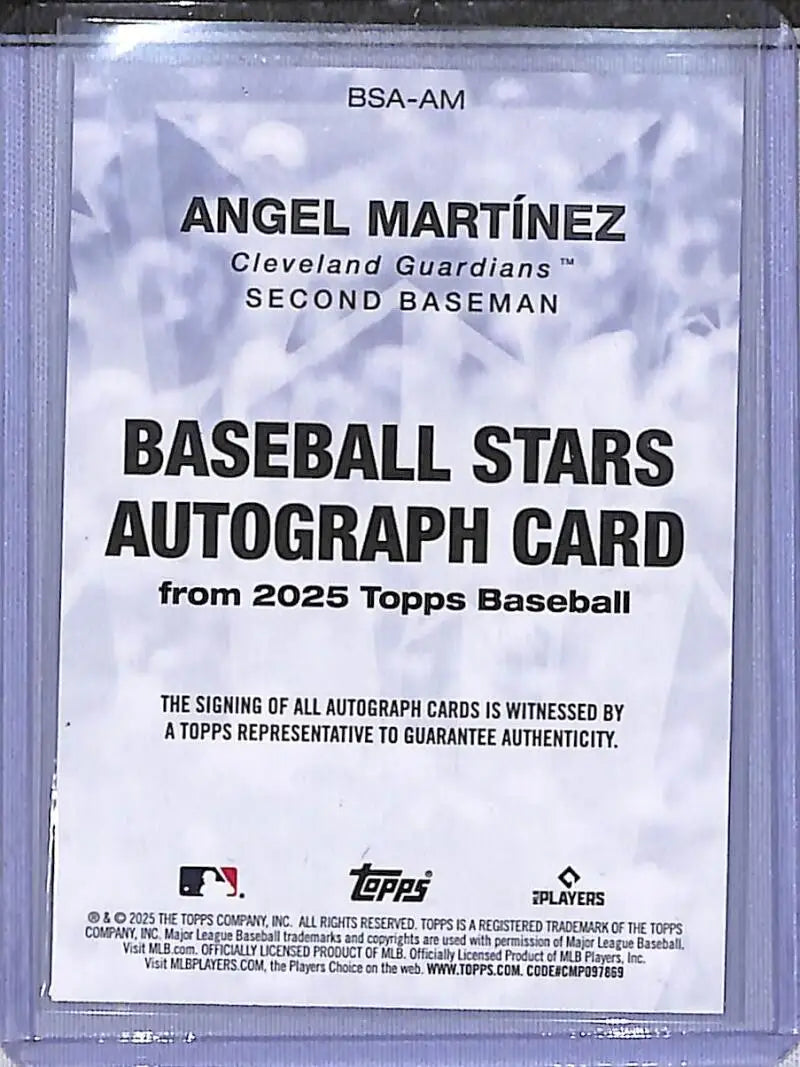 2025 Topps Baseball Stars #BSA-AM Angel Martinez NM-MT RC Rookie Auto Cleveland Guardians - Baseball Card Single