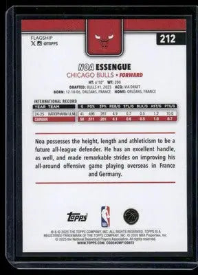 2025 Topps Basketball Noa Essengue #212 RC Basketball - Basketball Card Single