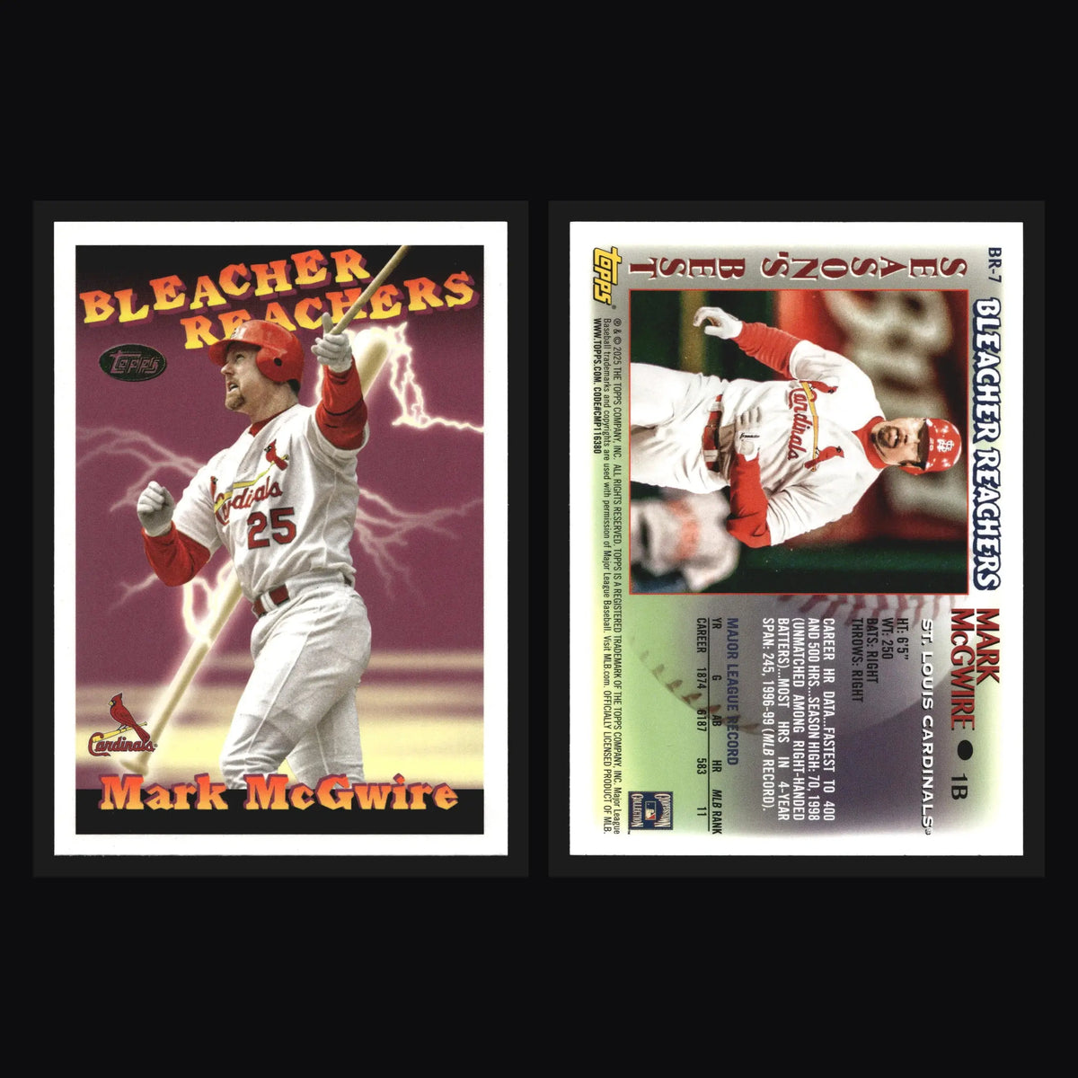 2025 Topps Bleacher Reachers Mark McGwire #BR-7 St. Louis Cardinals - Baseball Card Single