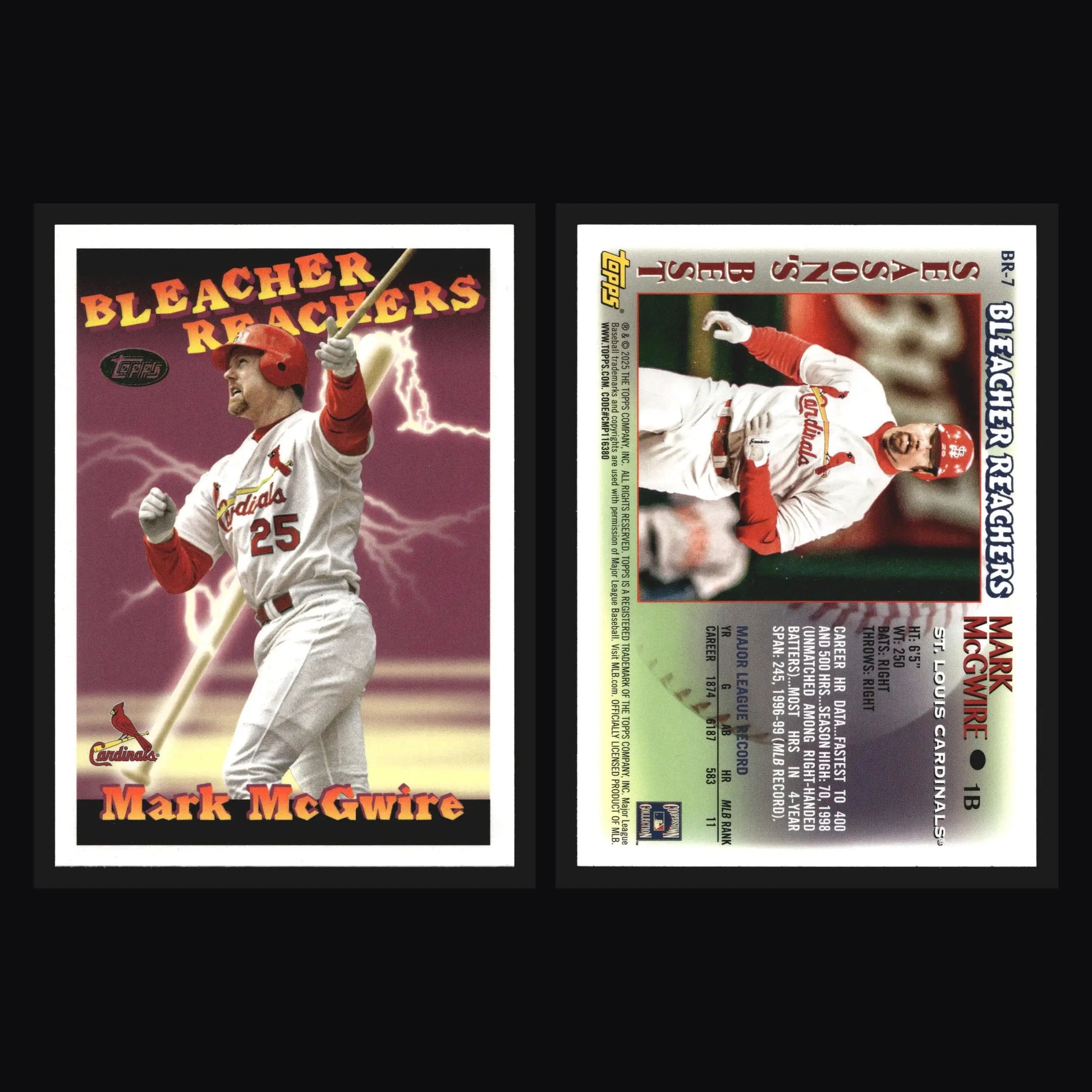 2025 Topps Bleacher Reachers Mark McGwire #BR-7 St. Louis Cardinals - Baseball Card Single