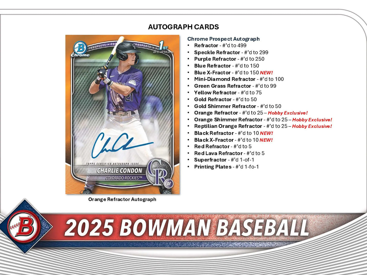 2025 Topps Bowman Baseball Hobby Box - Baseball Card Box