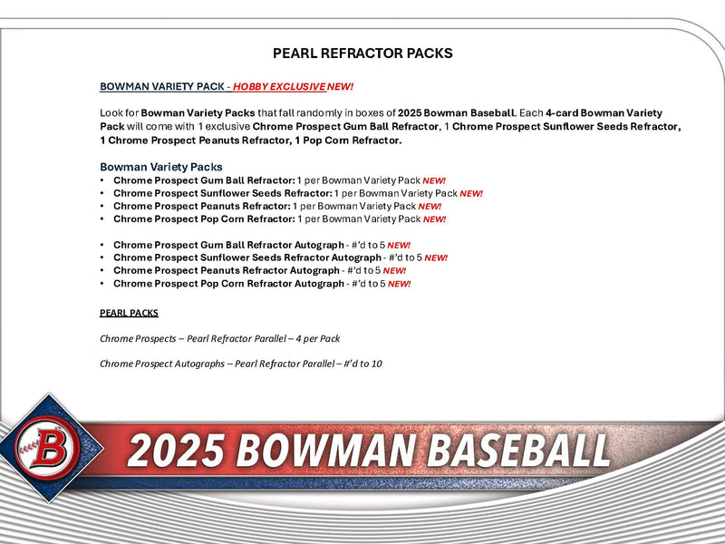 2025 Topps Bowman Baseball Hobby Box - Sports Cards - Baseball Sealed