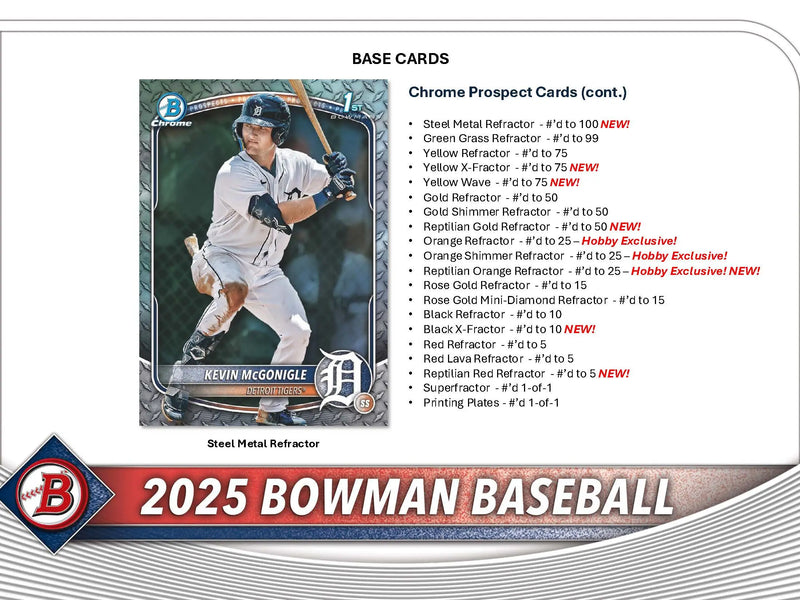 2025 Topps Bowman Baseball Hobby Box - Sports Cards - Baseball Sealed