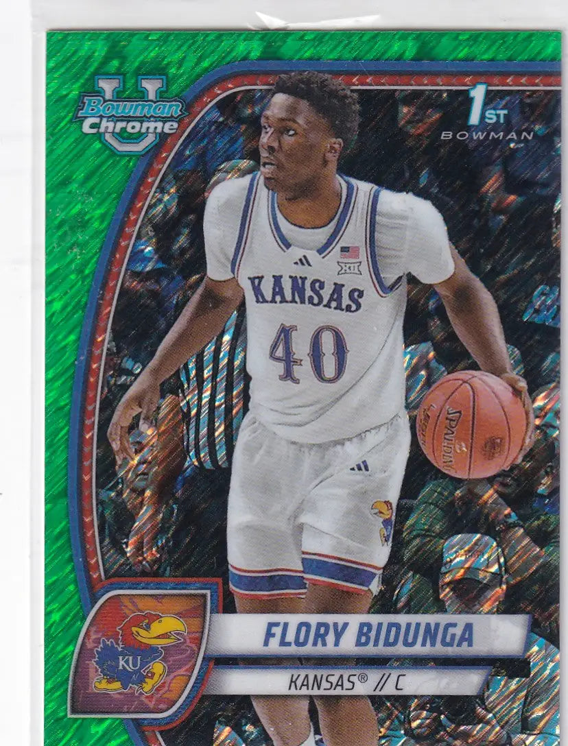 2025 TOPPS BOWMAN CHROME #24 FLORY BIDUNGA GREEN SHIMMER- KANSAS - Baseball Card Single