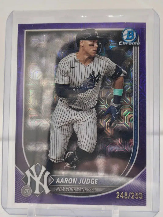 2025 Topps Bowman Chrome Purple Mojo Mega Refractor #99 Aaron Judge /250 Yankees - Baseball Card Single