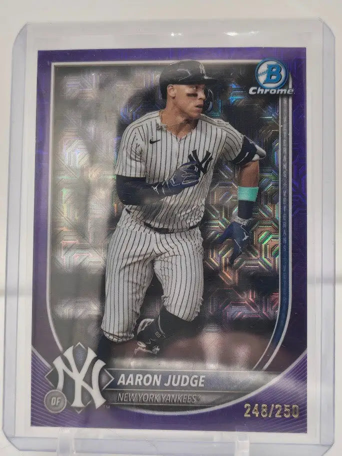 2025 Topps Bowman Chrome Purple Mojo Mega Refractor #99 Aaron Judge /250 Yankees - Baseball Card Single