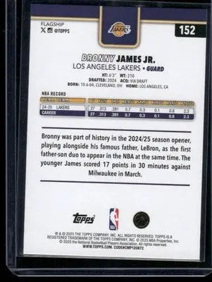 2025 Topps Bronny James Jr. #152 Basketball - Basketball Card Single