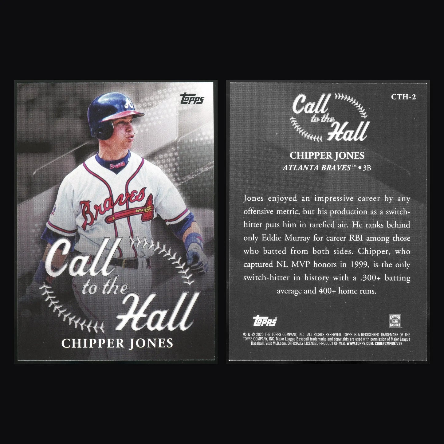 2025 Topps Call to the Hall #CTH-2 Chipper Jones Braves HOF