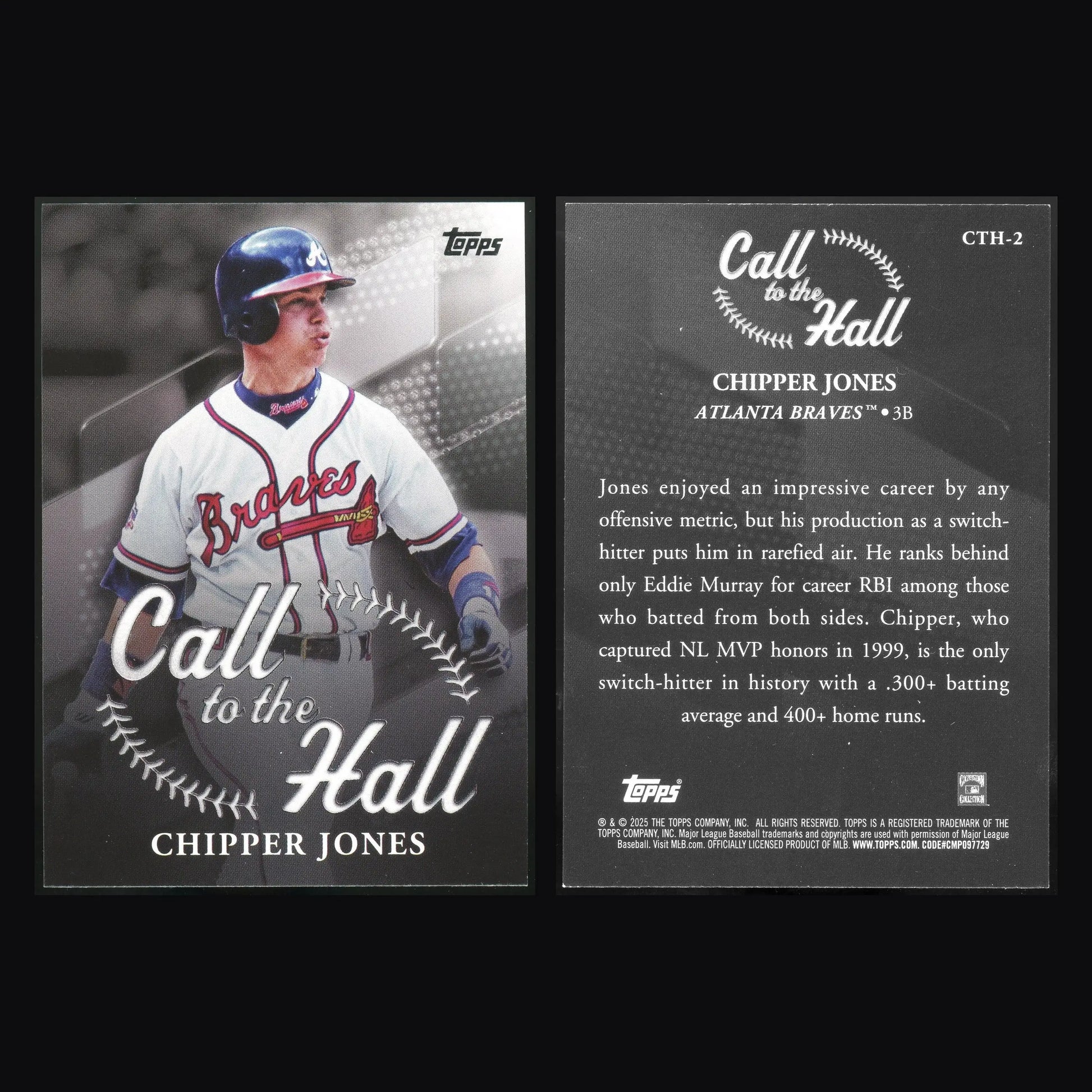 2025 Topps Call to the Hall #CTH-2 Chipper Jones Braves HOF
