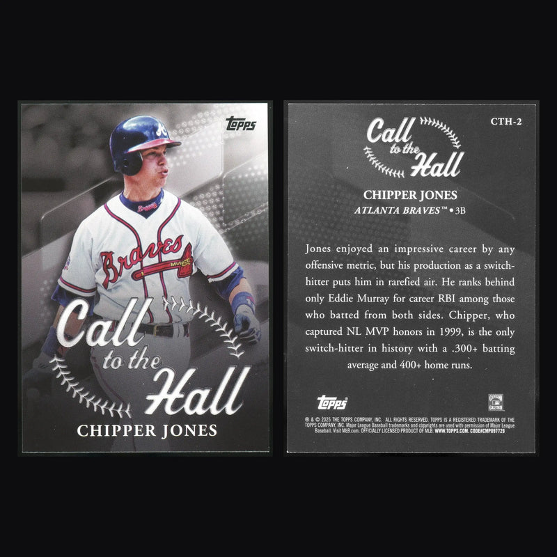 2025 Topps Call to the Hall #CTH-2 Chipper Jones Braves HOF