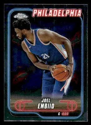 2025 Topps Chrome #10 Joel Embiid Philadelphia 76ers - Basketball Card Single
