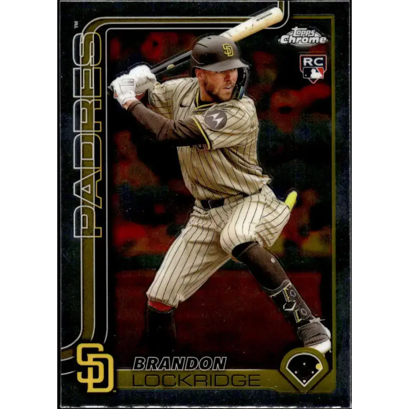 2025 topps Chrome #106 Brandon Lockridge NM-MT RC Rookie San Diego Padres Baseball Card - Baseball Card Single