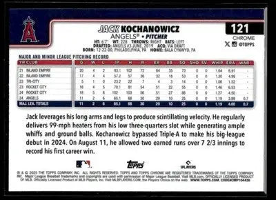 2025 Topps Chrome #121 Jack Kochanowicz X-Fractors - Baseball Card Single