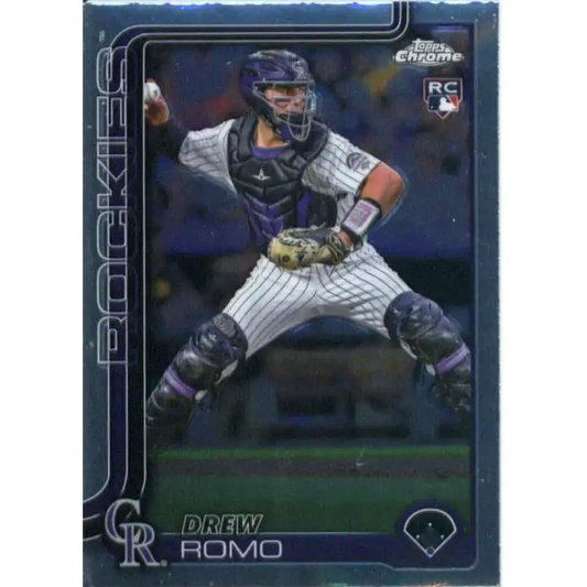 2025 topps Chrome #124 Drew Romo NM-MT RC Rookie Colorado Rockies Baseball Card - Baseball Card Single