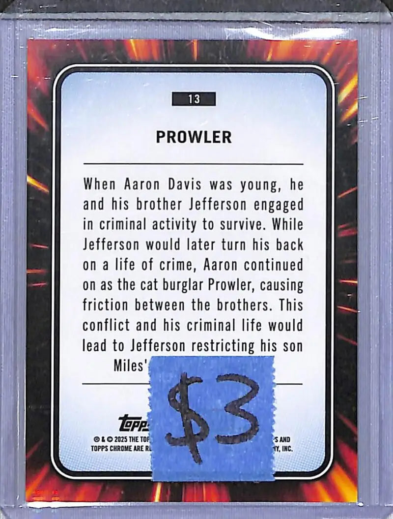 2025 Topps Chrome #13 Prowler NM-MT - Baseball Card Single