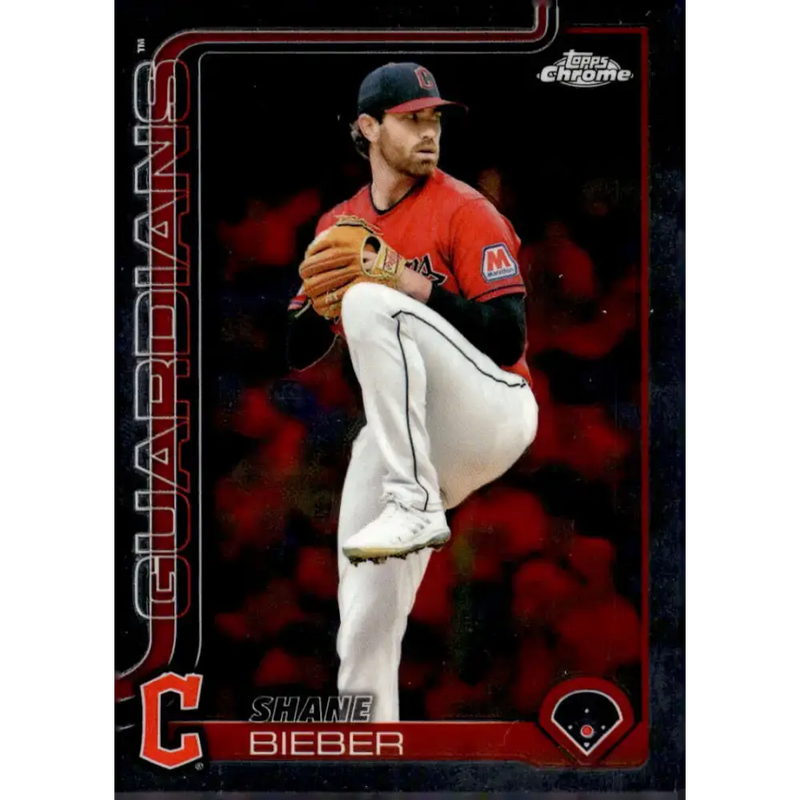 2025 topps Chrome #13 Shane Bieber NM-MT Cleveland Guardians Baseball Card - Baseball Card Single